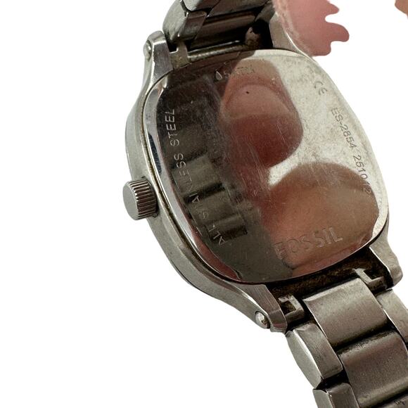 Fossil Watch ES2854 Womens Watch Black Silver Tone Stainless Steel *Untested - Picture 4 of 6